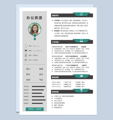 创意精美行政管理个人求职简历Word模板