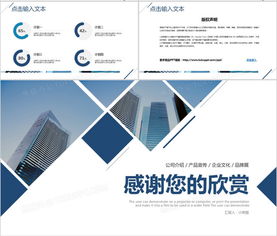 蓝色简约大气公司简介ppt模板下载 熊猫办公